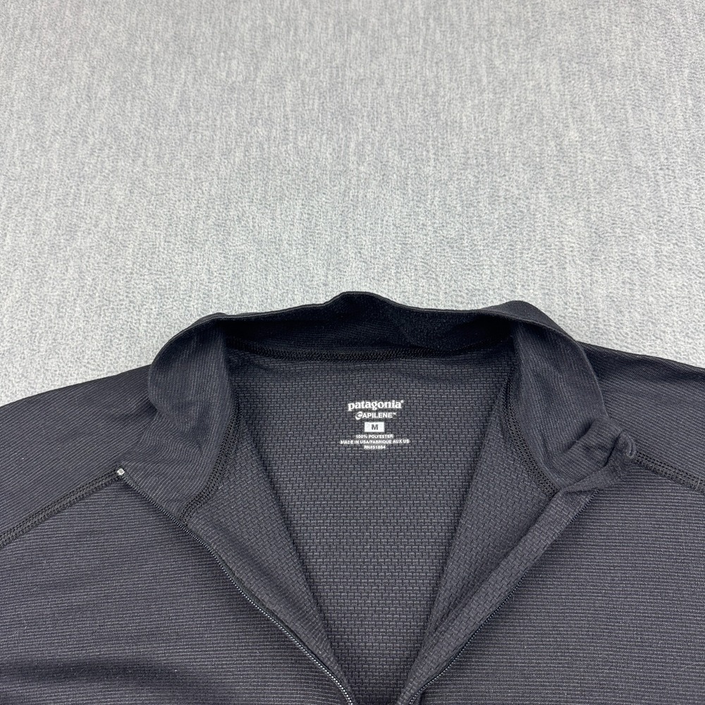 Patagonia Shirt Womens Medium Black Capilene Midweight‎ Zip-T Pullover Made USA - Picture 3 of 12